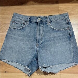 Agolde Light Blue Denim Shorts